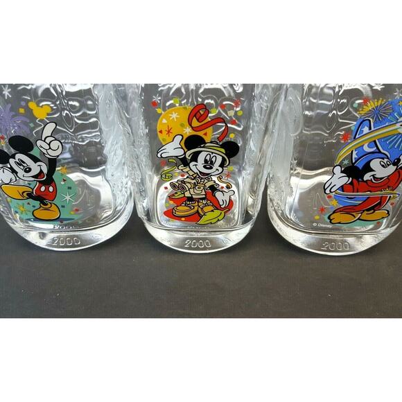 Set/3 McDonalds Walt Disney World Year 2000 Celebration Glasses Mickey Mouse - Picture 7 of 7